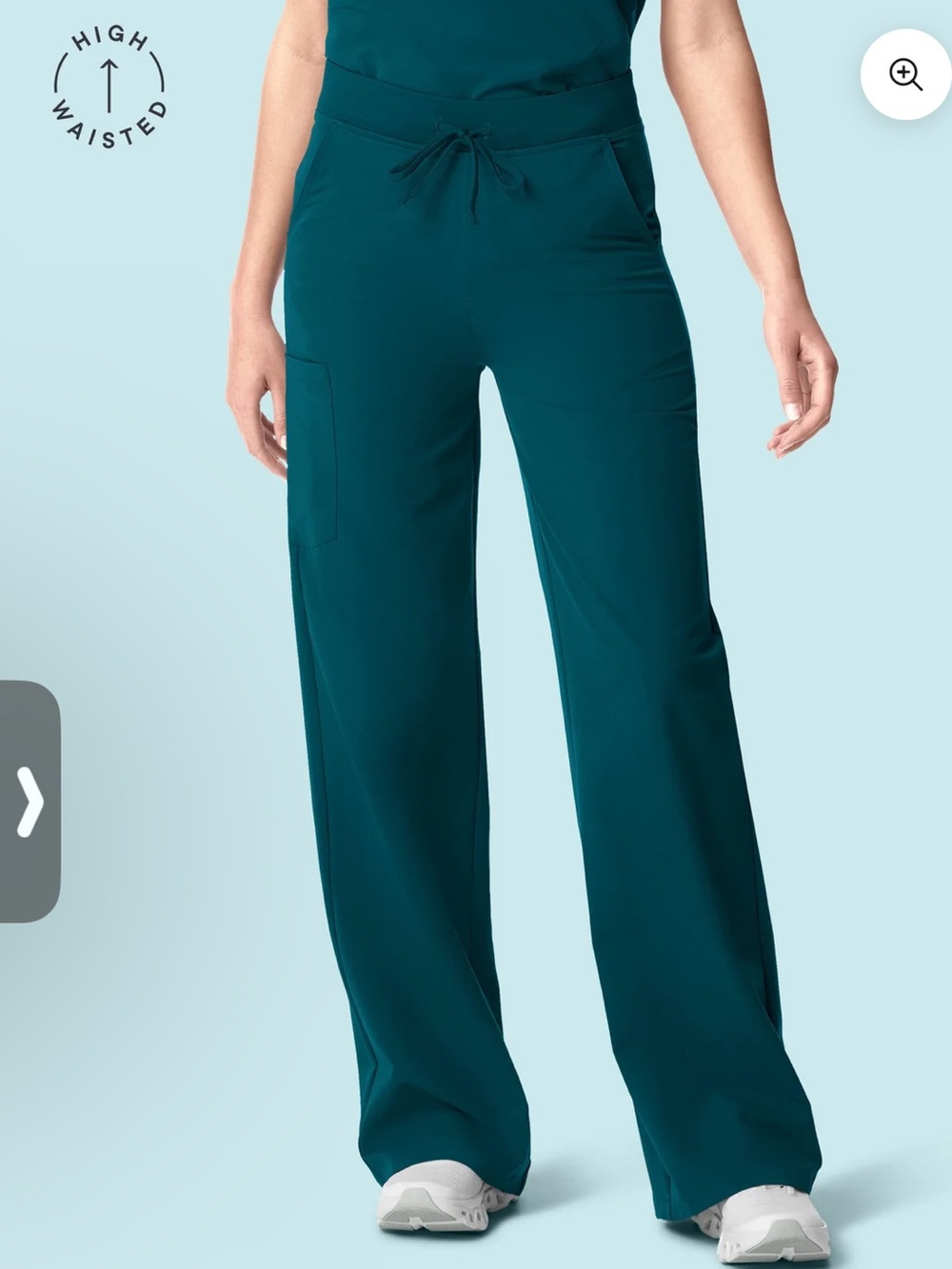 Mandala Caribbean Blue Wide Leg Scrub Pants - Large tall